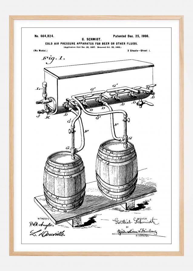 Patent Print - Beer Kegs - White Poster