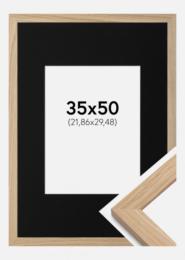 Cadre Oak Wood 35x50 cm - Passe-partout Noir 9x12 pouces