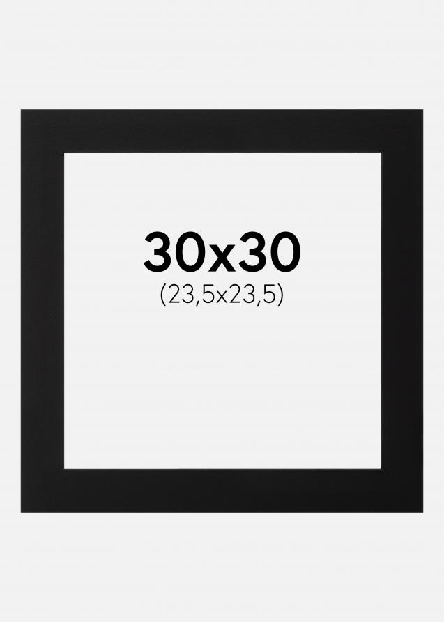 Passe-partout Noir (noyau noir) 30x30 cm (23,5x23,5)