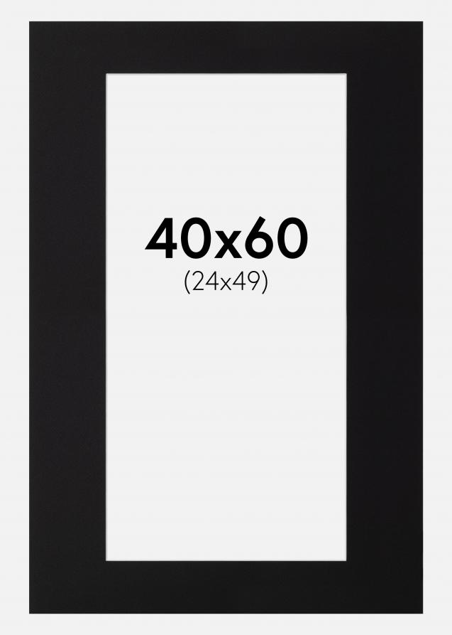 Passe-partout Noir Standard (noyau blanc) 40x60 (24x49)