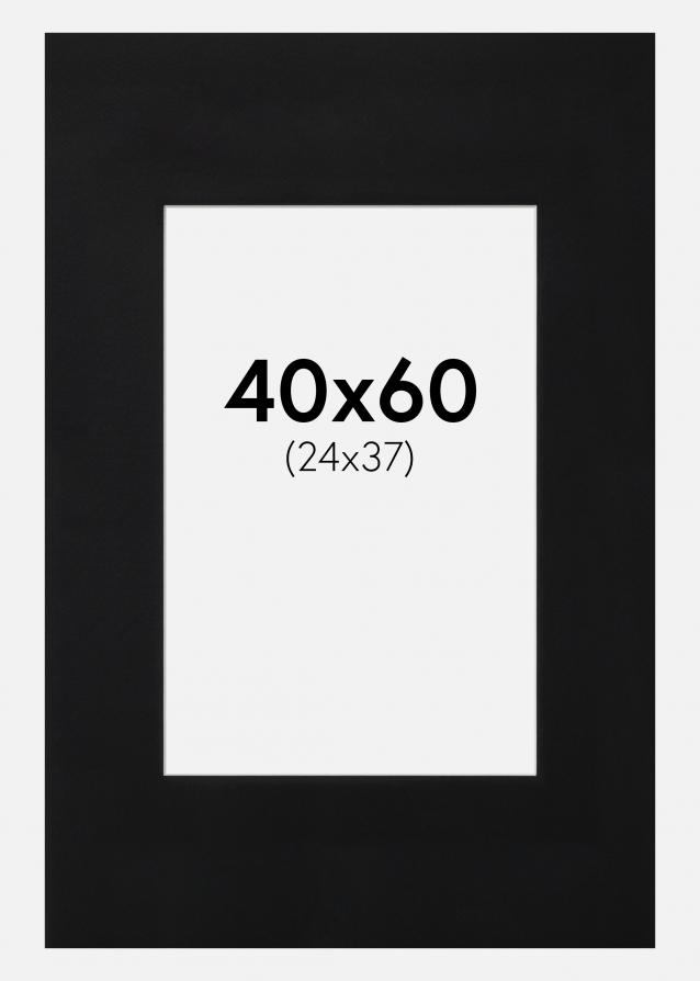 Passe-partout Noir Standard (noyau blanc) 40x60 cm (24x37)