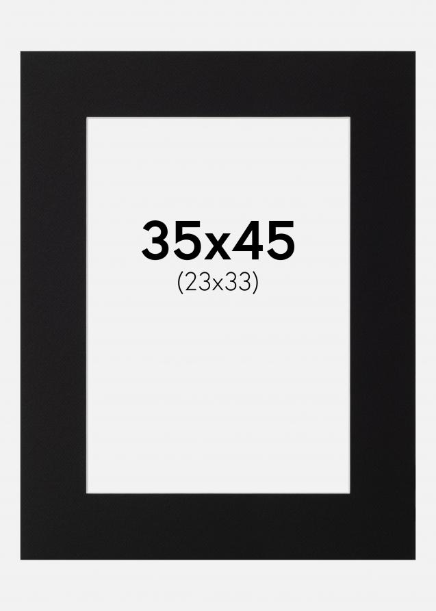 Passe-partout Noir Standard (noyau blanc) 35x45 cm (23x33)