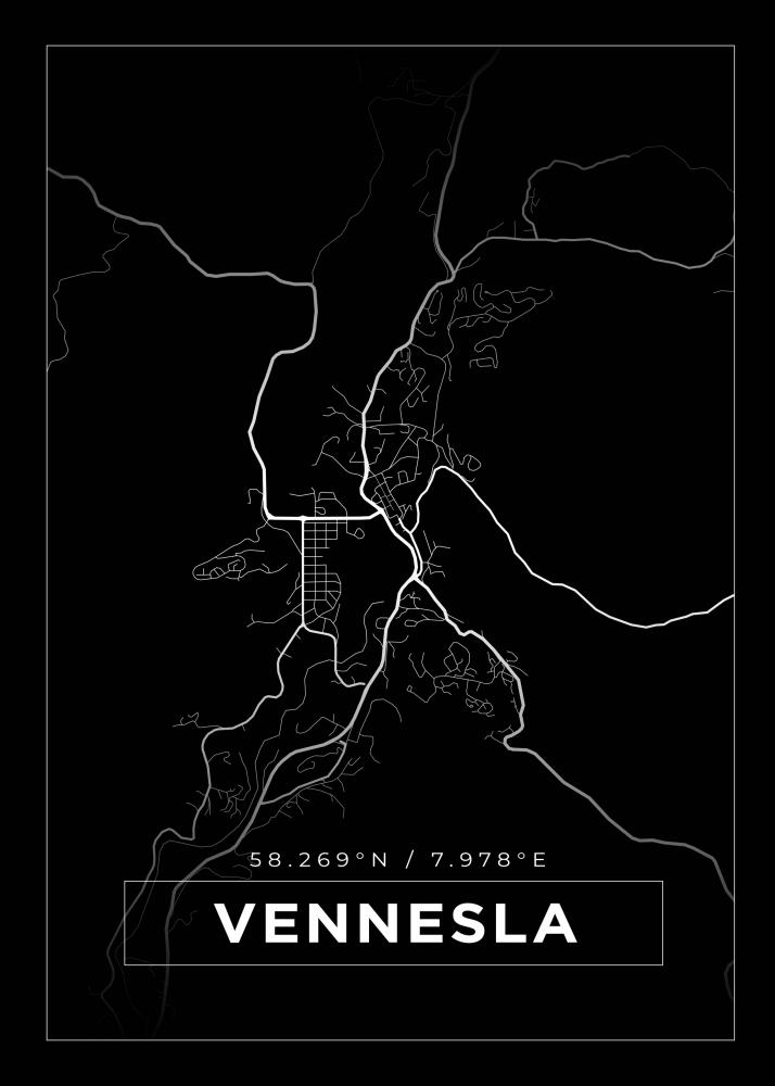 Map - Vennesla - Black
