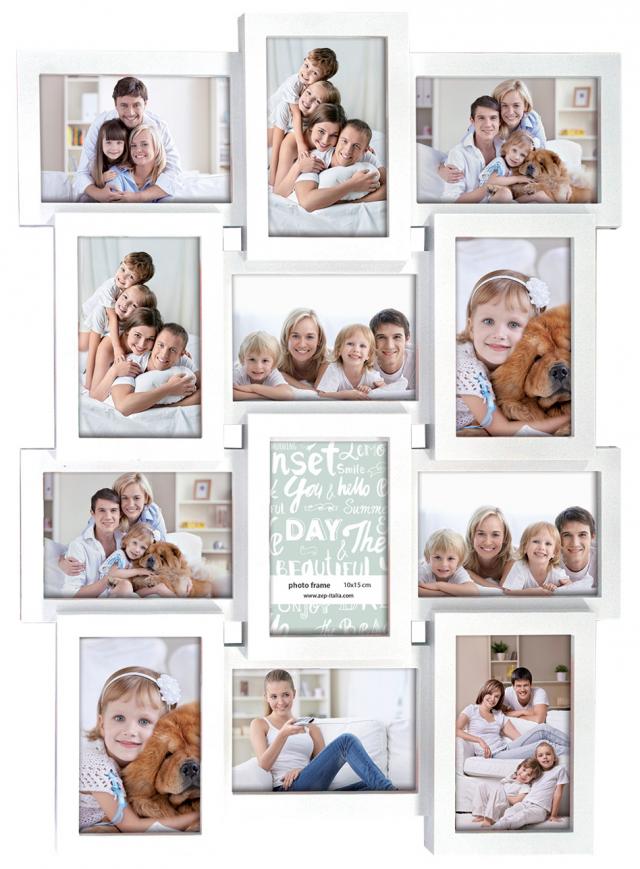 Multiple frame white Cadre collage - 12 images