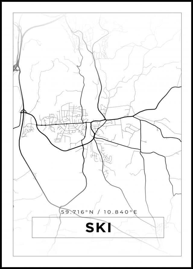 Map - Ski - White