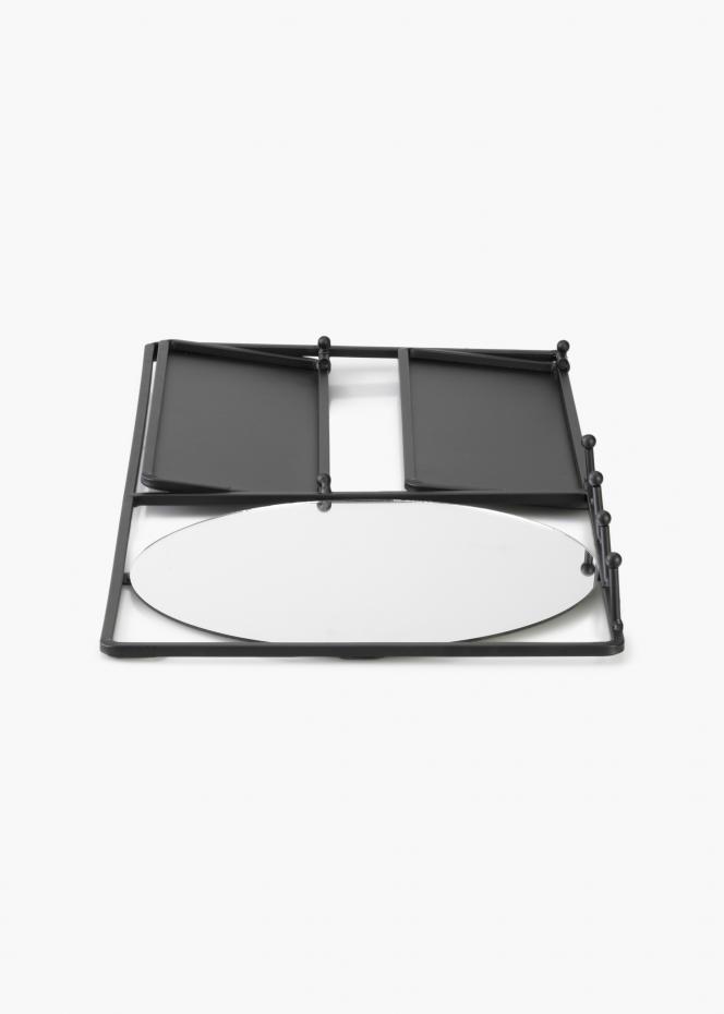 KAILA Miroir rond avec tagre - Noir 55x25 cm