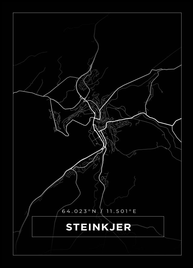 Map - Steinkjer - Black