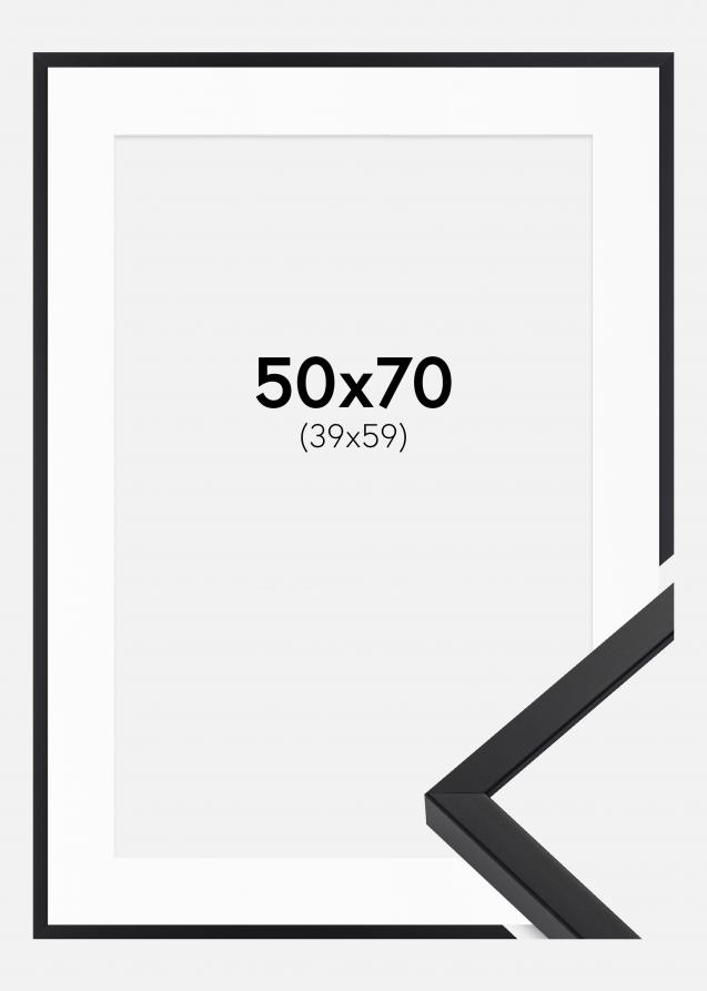 Cadre E-Line Noir 50x70 cm - Passe-partout Blanc 40x60 cm