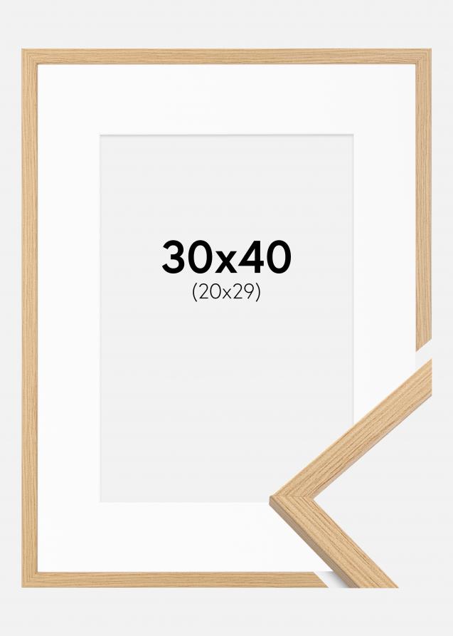 Cadre Galant Chêne 30x40 cm - Passe-partout Blanc 21x30 cm