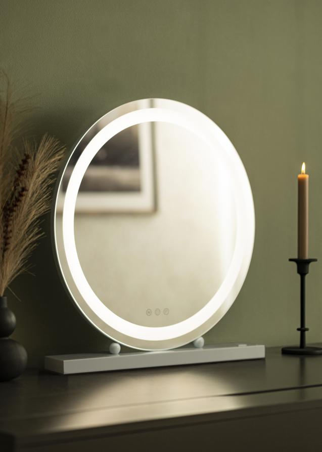 KAILA Miroir de maquillage Round LED Blanc 50 cm Ø