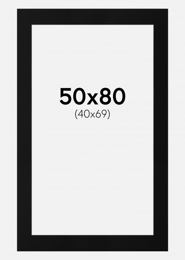 Passe-partout Noir Standard (noyau blanc) 50x80 cm (40x69)