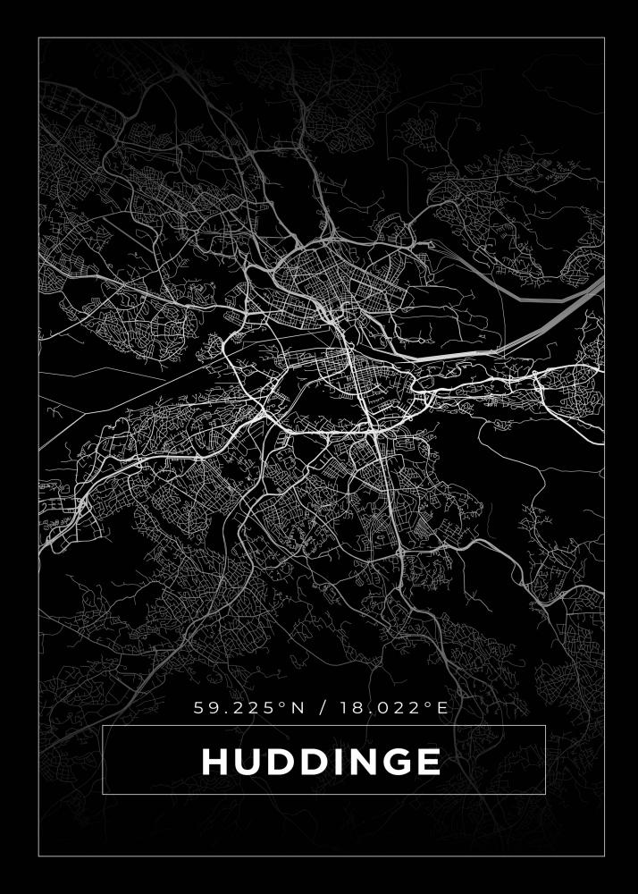 Map - Huddinge - Black