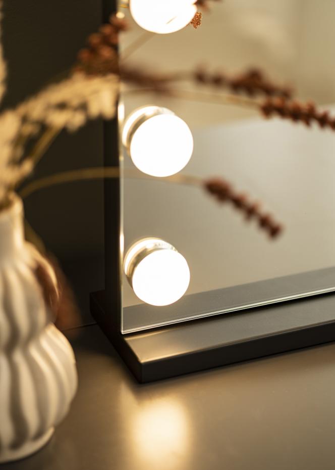 KAILA Miroir de maquillage Base LED 14 Noir 65x56 cm