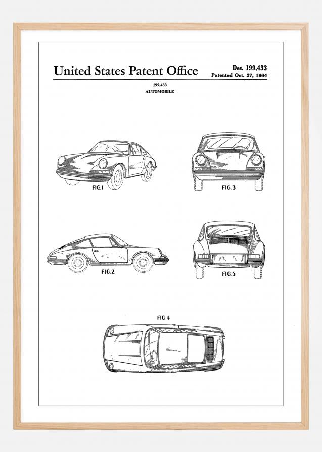 Patent Print - Porsche 911 Carrera - White Poster