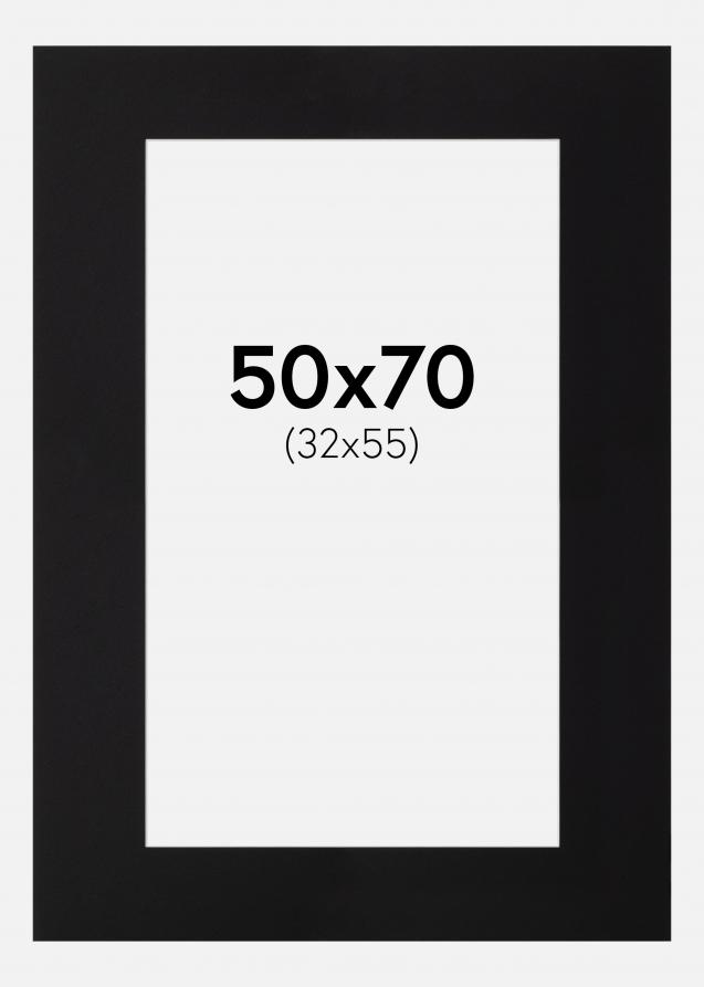 Passe-partout Noir (noyau blanc) 50x70 cm (32x55)
