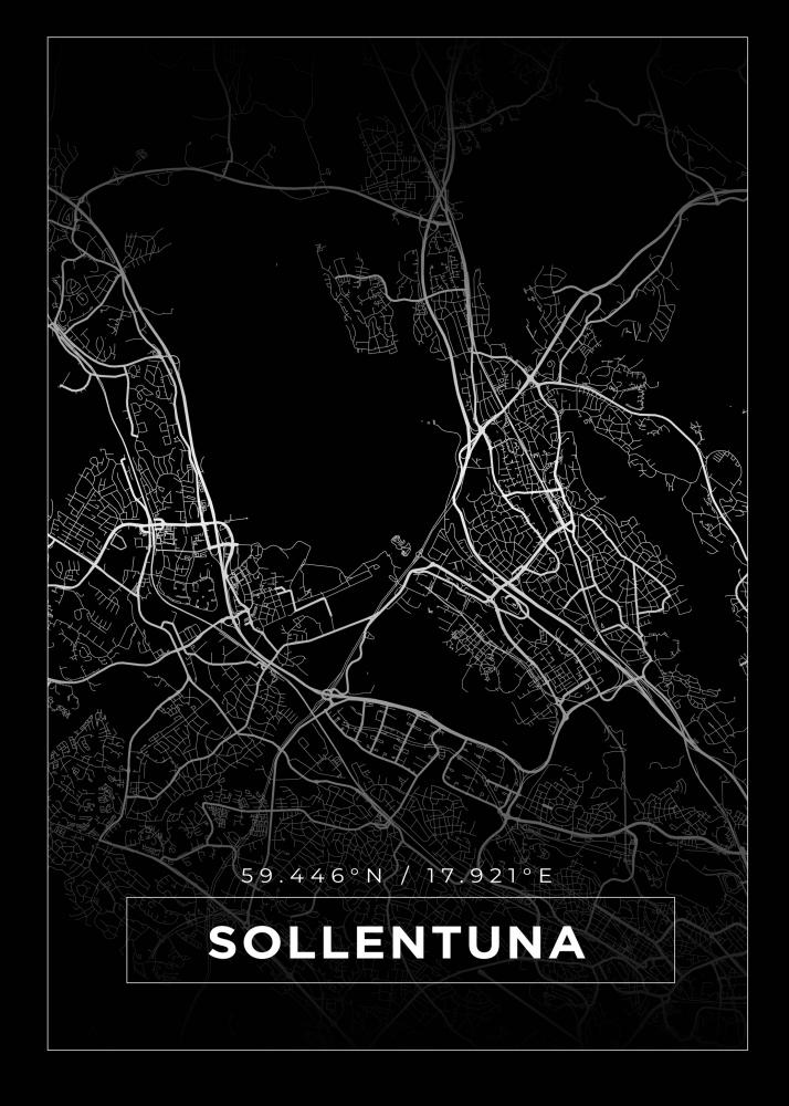 Map - Sollentuna - Black