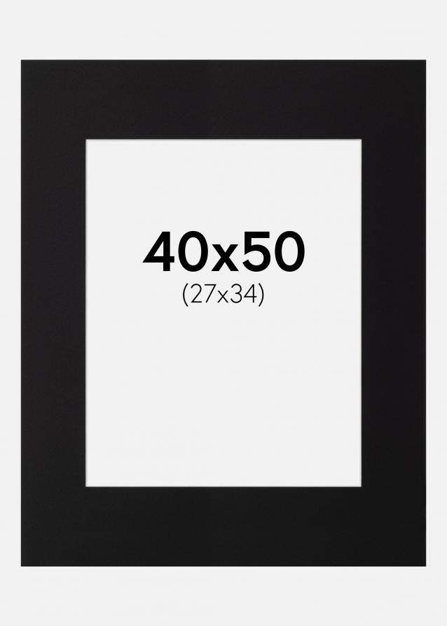 Passe-partout Noir Standard (noyau blanc) 40x50 cm (27x34)