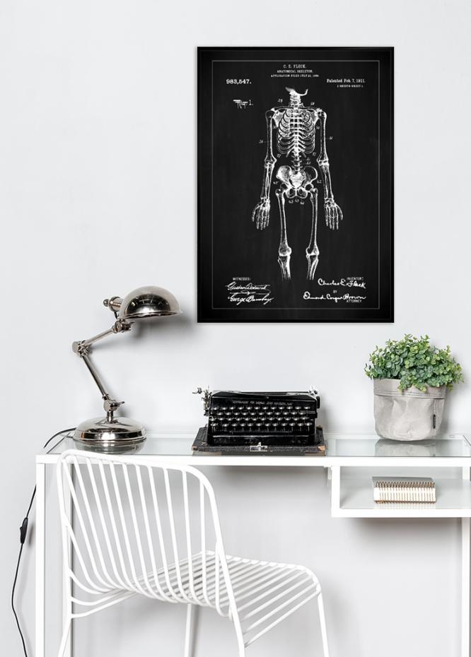 Dessin de brevet - Squelette anatomique I - Noir Poster