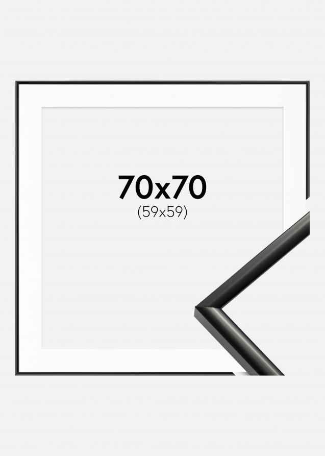 Cadre New Lifestyle Noir 70x70 cm - Passe-partout Blanc 60x60 cm