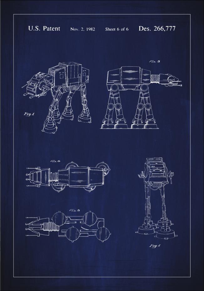 Dessin de brevet - Star Wars - Walker - Bleu Poster