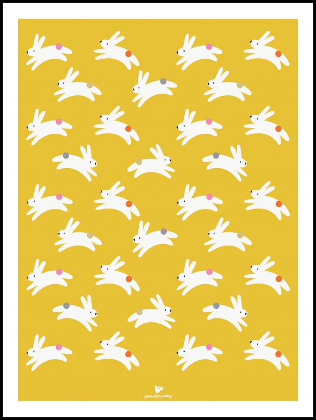 Rabbit - yellow Poster