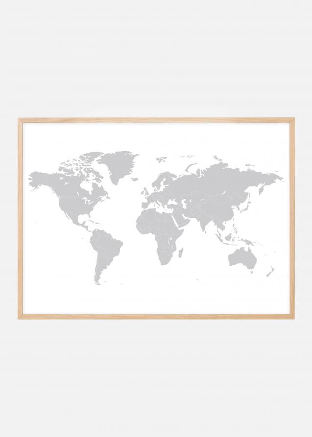 Carte du monde - Gris Poster