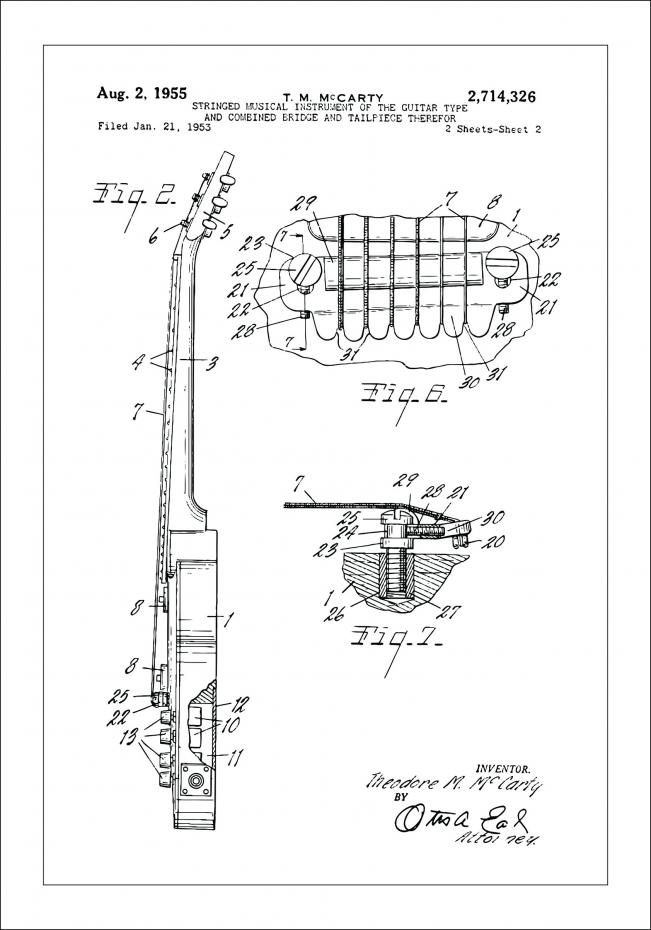 Dessin de brevet - Guitare lectrique II - Poster