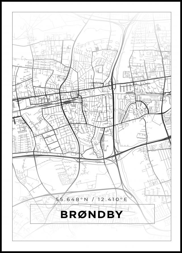 Map - Brøndby - White