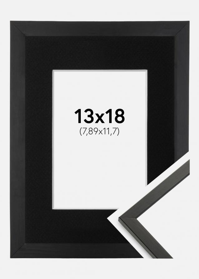 Cadre Galant Noir 13x18 cm - Passe-partout Noir 3,5x5 pouces