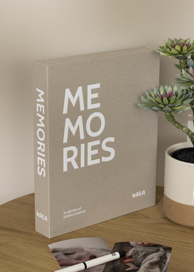 KAILA MEMORIES Grey/White - Coffee Table Photo Album (60 Pages Noires)