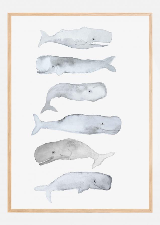 Kids Line Whale Art Poster