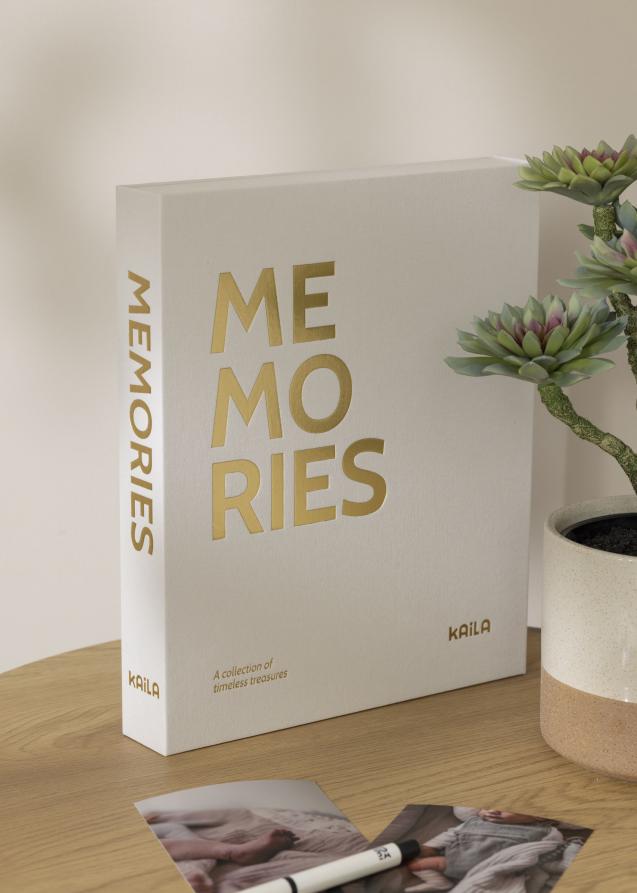 KAILA MEMORIES Cream - Coffee Table Photo Album (60 Pages Noires / 30 Feuilles)