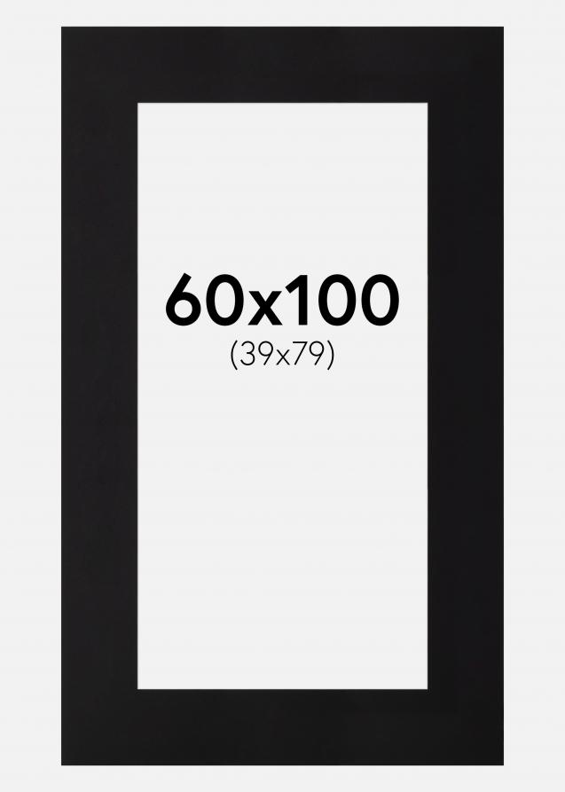 Passe-partout Noir Standard (noyau blanc) 60x100 cm (39x79)