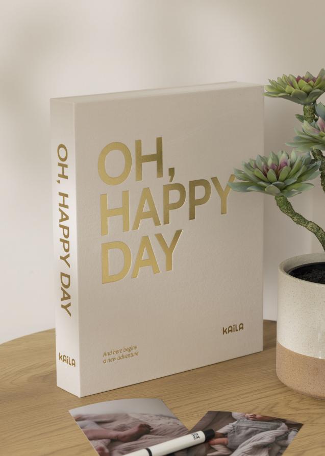 KAILA OH HAPPY DAY Creme - Coffee Table Photo Album (60 Pages Noires)