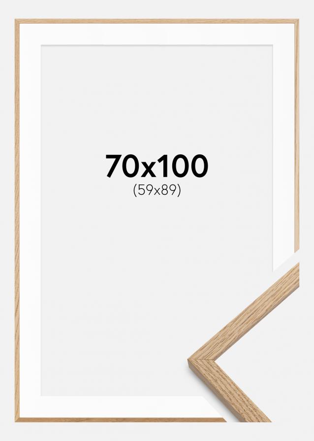 Cadre Oslo Chêne 70x100 cm - Passe-partout Blanc 60x90 cm