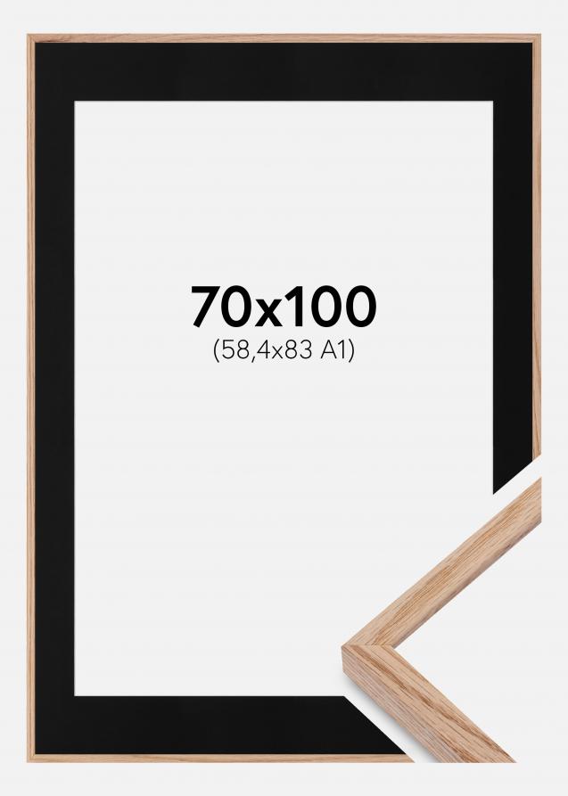 Cadre E-Line Chêne 70x100 cm - Passe-partout Noir 59,4x84 cm