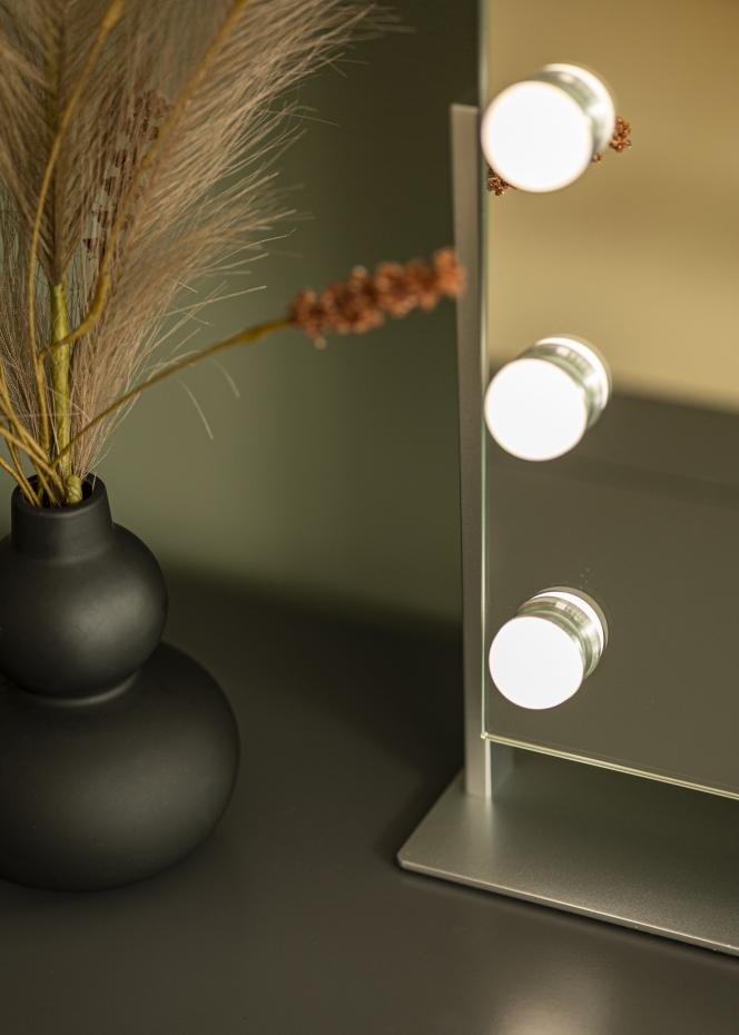 KAILA Miroir de maquillage Soft Corner LED Argent 60x52 cm