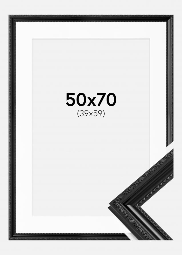 Cadre Abisko Noir 50x70 cm - Passe-partout Blanc 40x60 cm