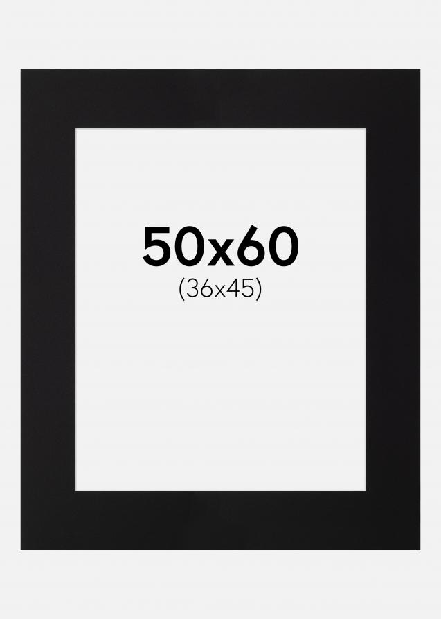 Passe-partout Noir Standard (noyau blanc) 50x60 cm (36x45)
