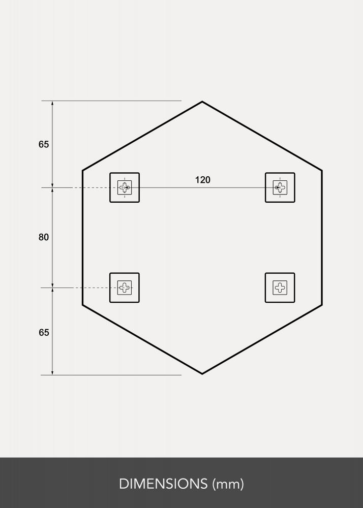 Miroir Set Hexagon 18x21 cm - 5 St
