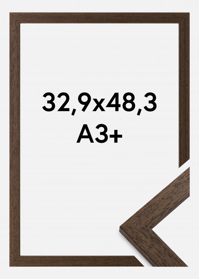 Cadre Brown Wood Verre Acrylique 32,9x48,3 cm (A3+)