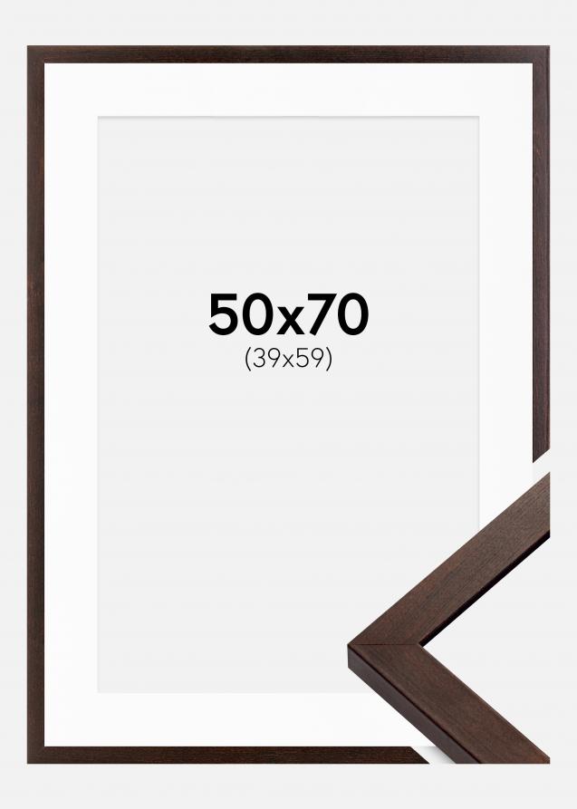 Cadre Selection Noyer 50x70 cm - Passe-partout Blanc 40x60 cm