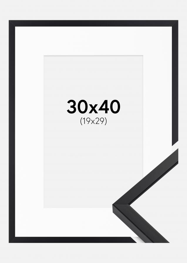 Cadre E-Line Noir 30x40 cm - Passe-partout Blanc 20x30 cm
