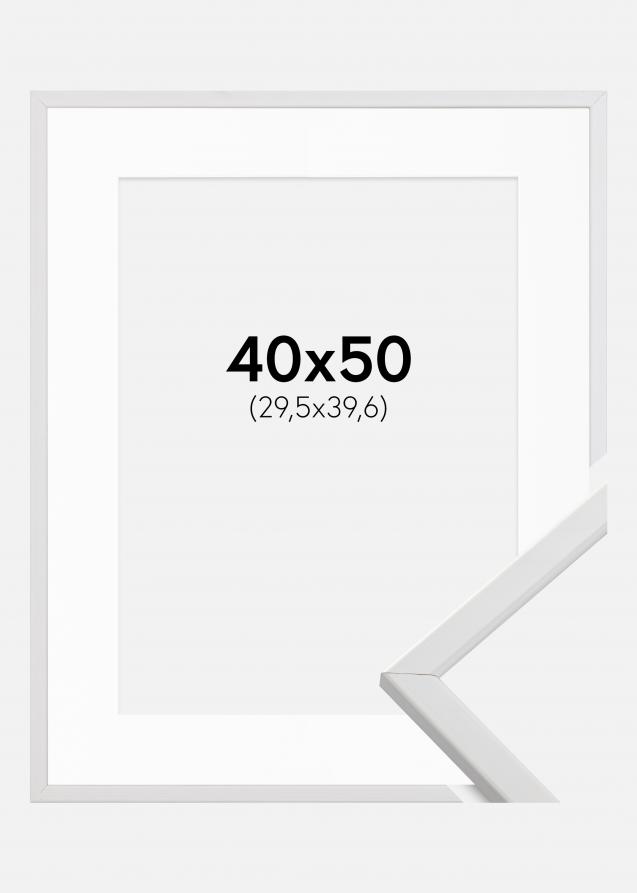 Cadre Galant Blanc 40x50 cm - Passe-partout Blanc 12x16 pouces