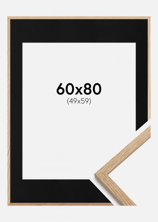 Cadre Oslo Chêne 60x80 cm - Passe-partout Noir 50x60 cm