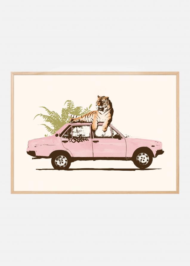 Tiger On Car Poster