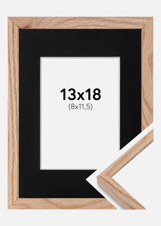 Cadre E-Line Chêne 13x18 cm - Passe-partout Noir 9x12 cm