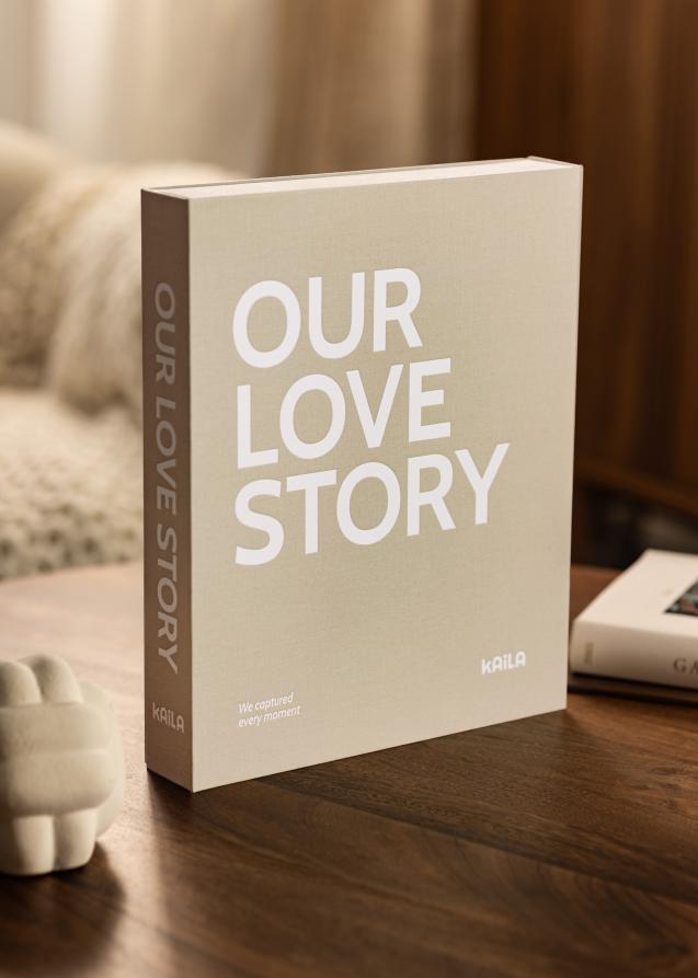 KAILA OUR LOVE STORY Grey - Coffee Table Photo Album (60 Pages Noires)