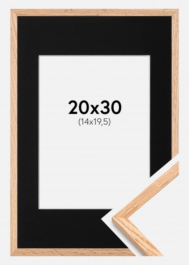 Cadre Mince Chêne 20x30 cm - Passe-partout Noir 15x21 cm (A5)