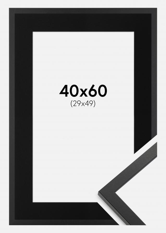 Cadre Trendy Noir 40x60 cm - Passe-partout Noir 30x50 cm